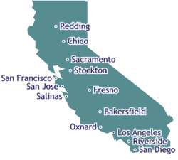 Map of California Service Area